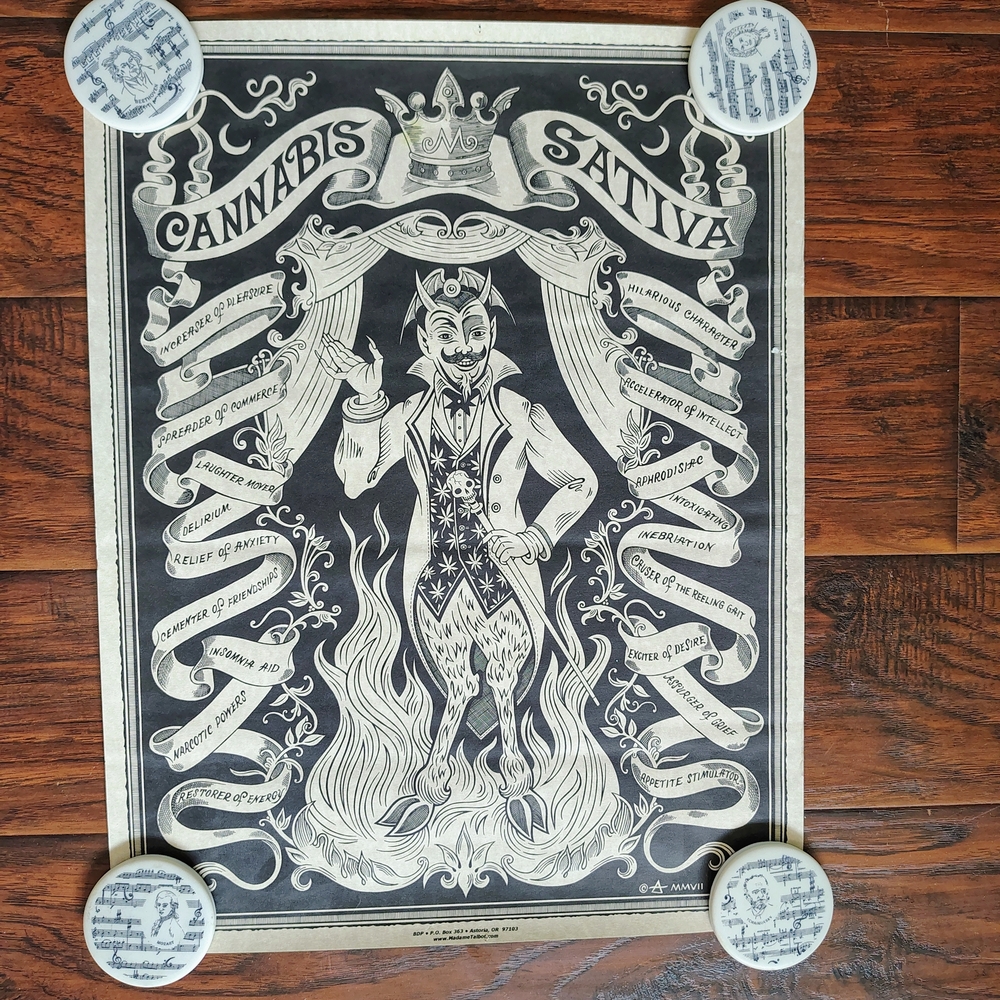 Madame Talbot Cannabis Sativa little devil poster art Home decor